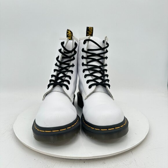 Dr. Martens The Original 1460 Women Size 7 White Leather 8 Hole Combat Boot - Picture 2 of 11